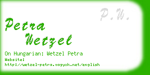 petra wetzel business card